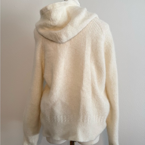 Sézane Laurel Baby Alpaca Knit Hoodie - Cream Women’s Sz S - Picture 4 of 7